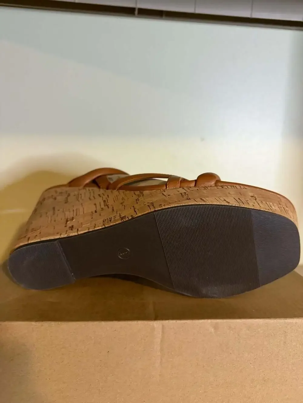 Coutgo Women's Platform Wedge Sandals Cork Slingback Heels